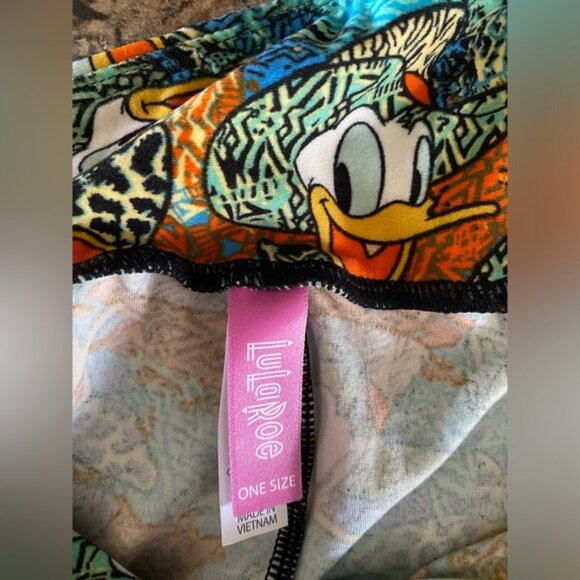 Lularoe Women’s One Size Leggings - Donald Duck Safari - NWOT - Disney - Picture 4 of 6